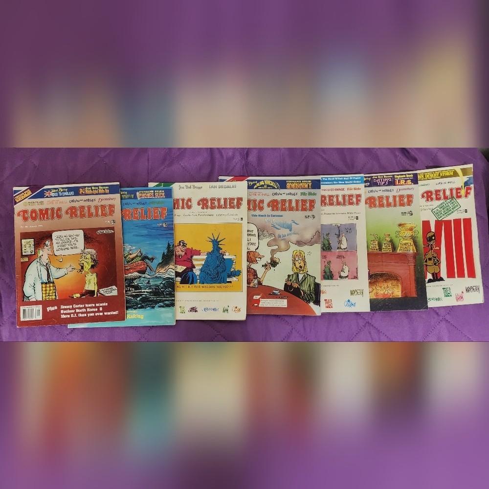 13 Comic Relief Magazines early to mid 90s & One 80s